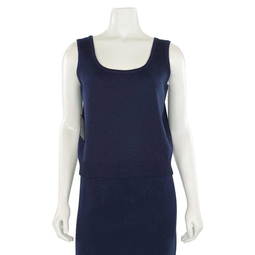 St. John Basics Scoop Neck Tank Top in Classic Navy sz S